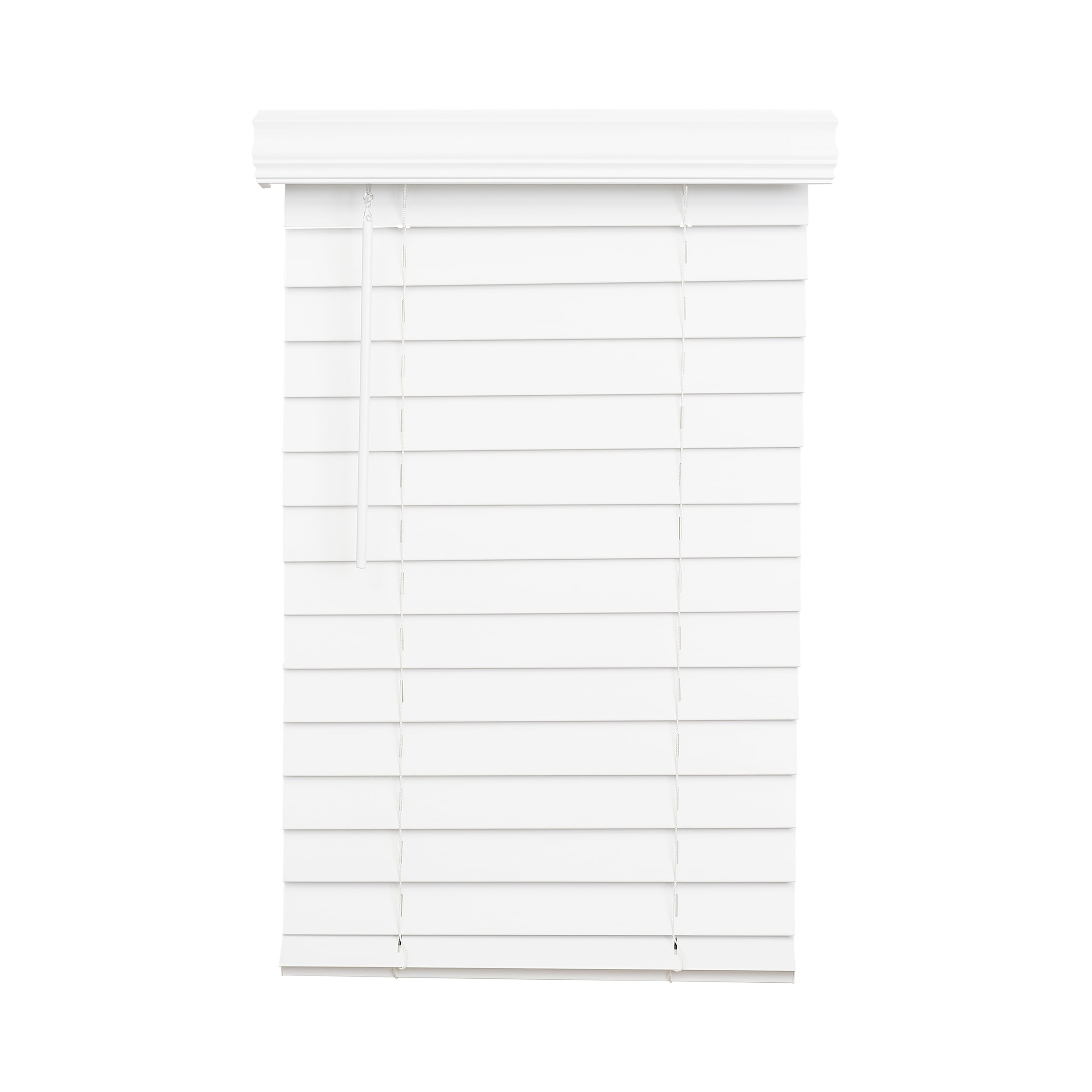 2-1/2 Cordless Faux Wood Blind - Bright White - Bright White - 11 x 72 2 PACK